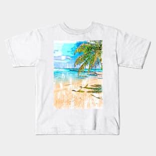 Beautiful Summer Beach French Polinesia Kids T-Shirt